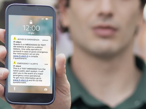 Il primo test del sistema di allarme IT-Alert